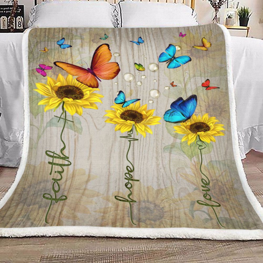 Faith Hope Love Fleece Blanket