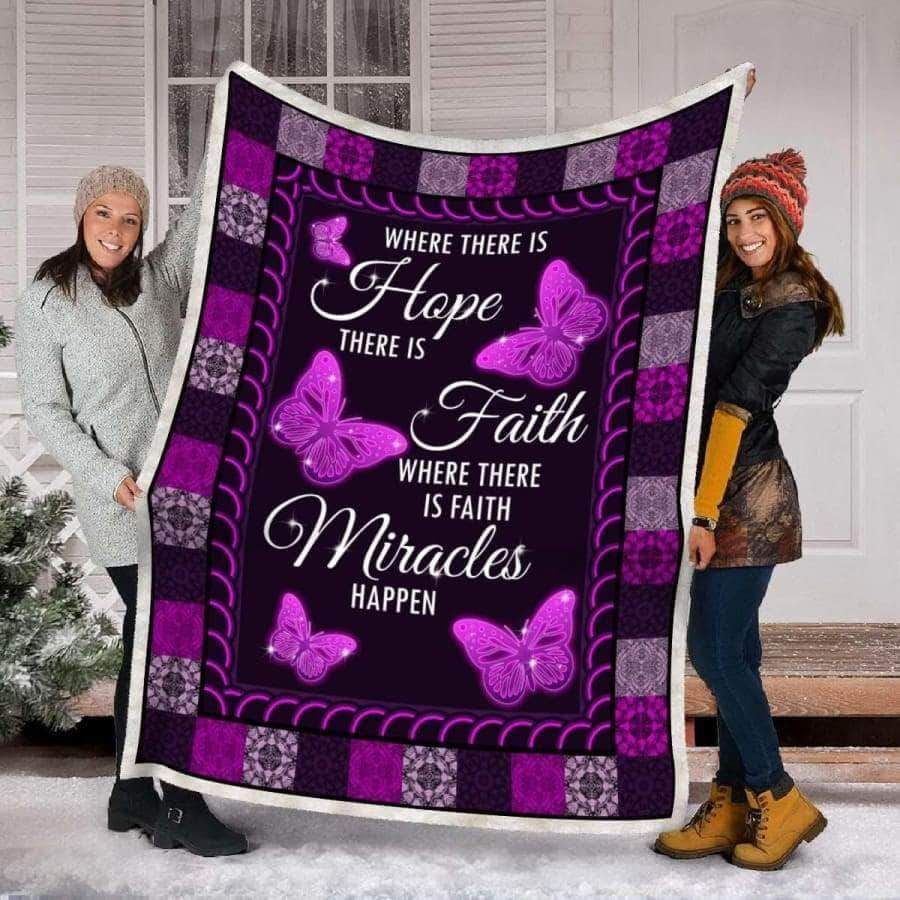 Faith Hope Miracles Sherpa Fleece Blanket