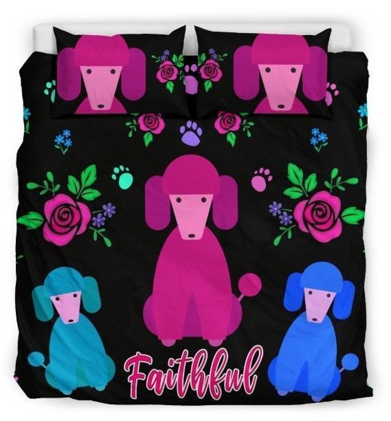 Faithful Poodles Bedding Set