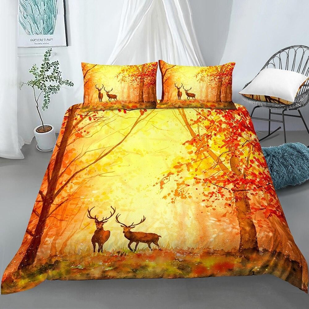Fall Forest Burn Bedding Set