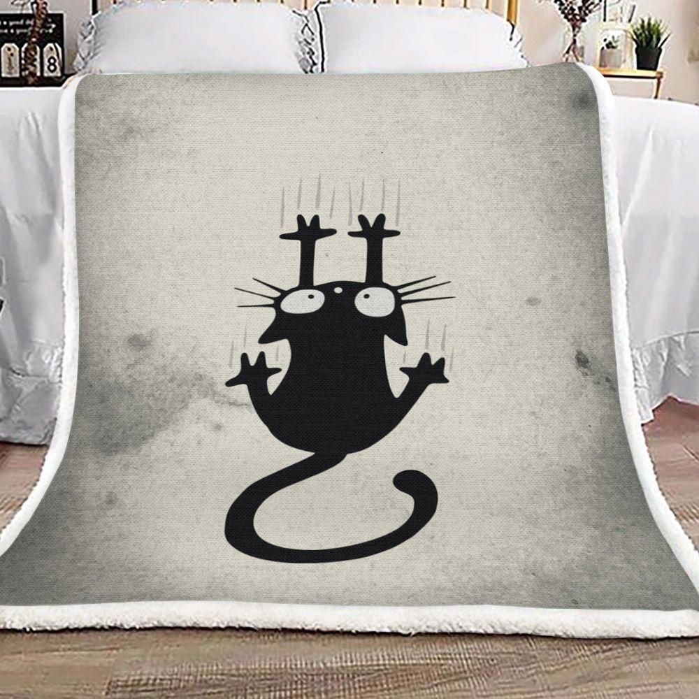 Falling Cat Sherpa Fleece Blanket