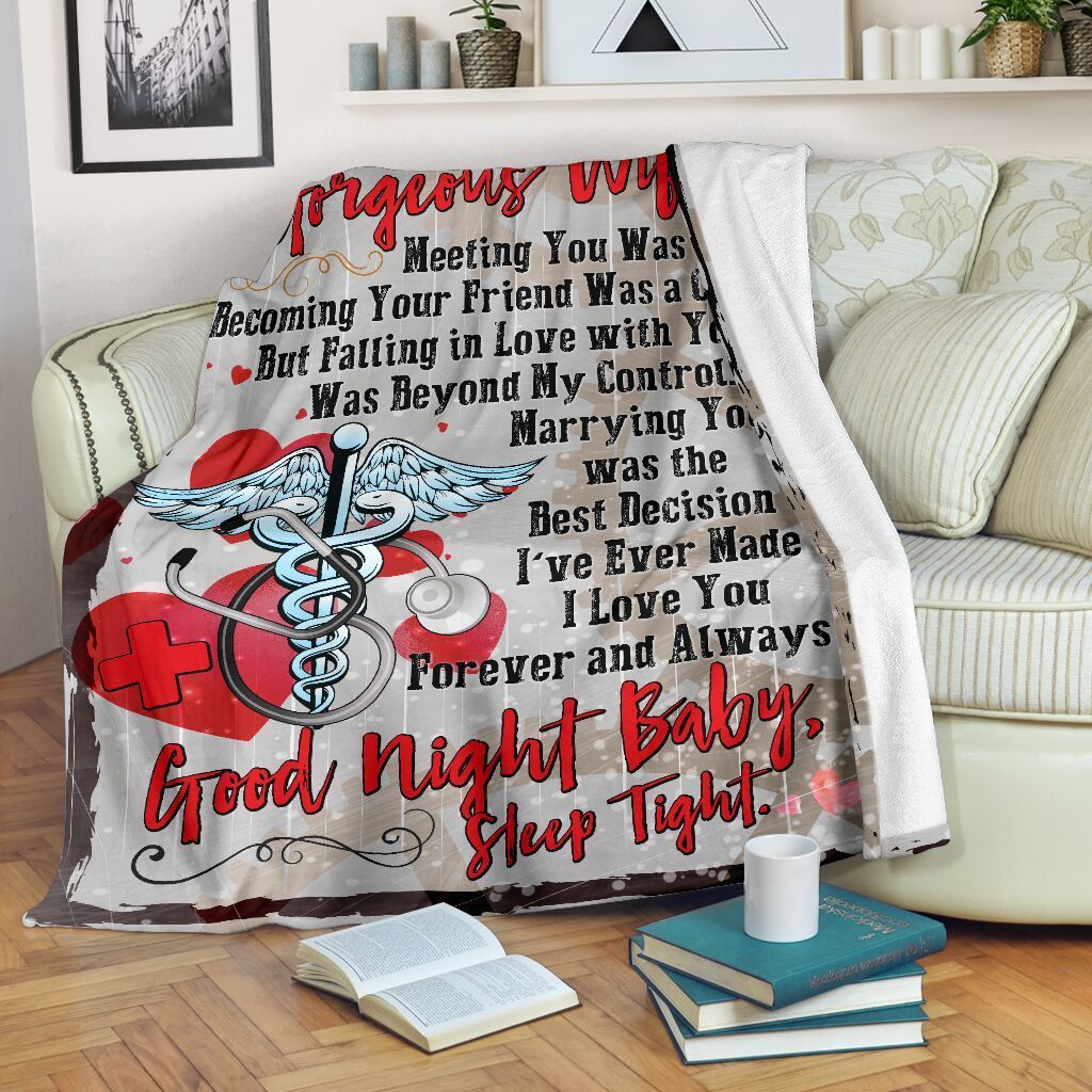 Falling In Love With You Veterinary Symbol Fleece Blanket To Wife Fleece Blanket