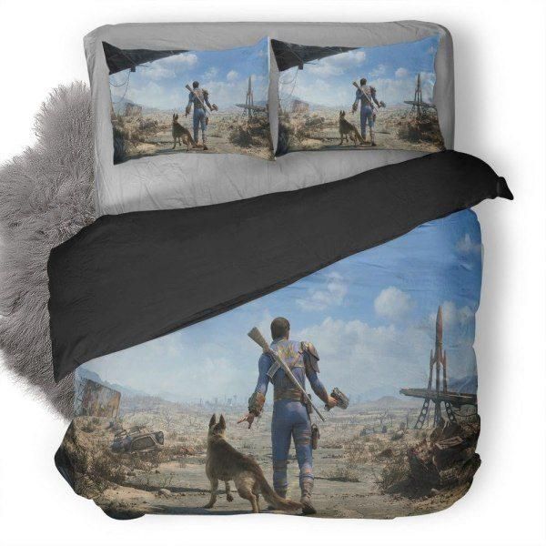Fallout Wasterlander Giving Cartoon Lovers Bedding Set