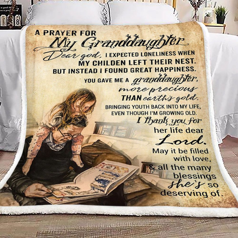 Family A Prayer For My Granddaughter Dear God My Childen Sherpa Fleece Blanket