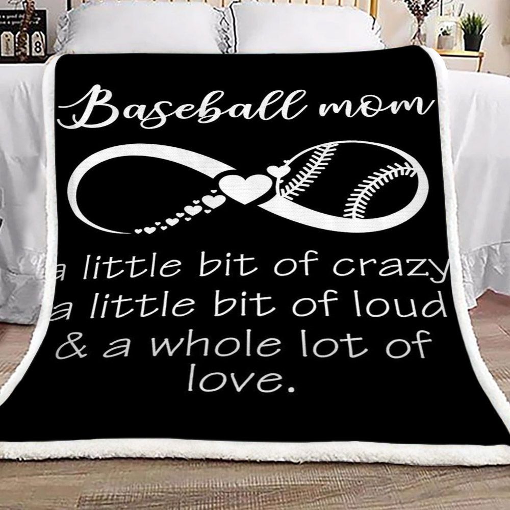 Family Baseball Mom Sherpa Fleece Blanket