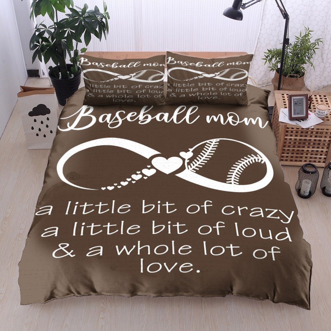 Family Baseball Mom Bedding Set