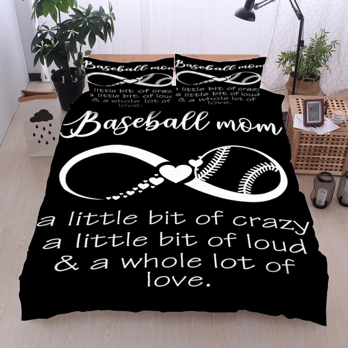 Family Baseball Mom Bedding Set