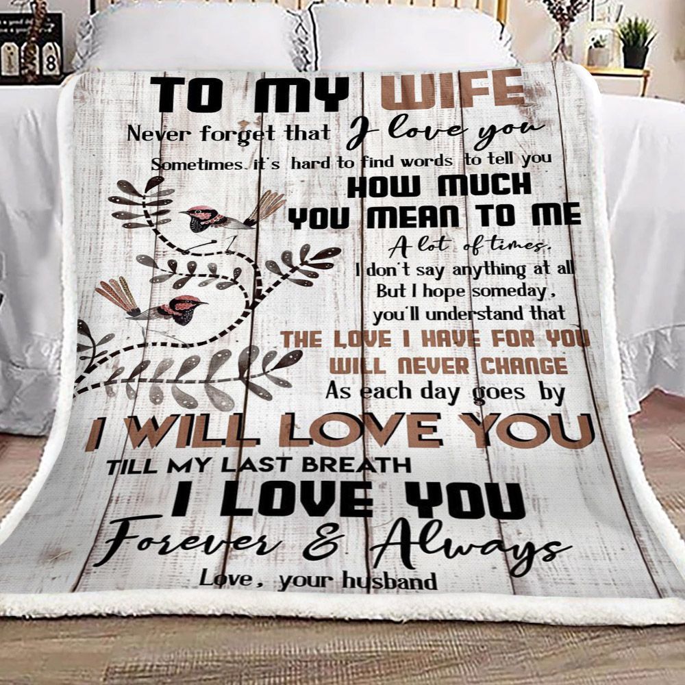 Family Bird To My Wife Sherpa Fleece Blanket