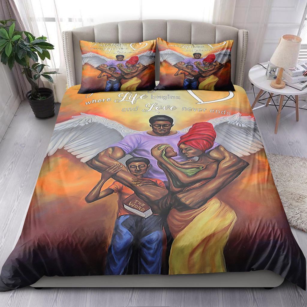 Family Black Life And Love Bedding Set