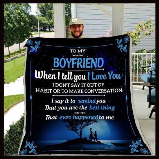 Family Blanket Girlfriend To Boyfriend When I Tell You Sherpa Fleece Blanket