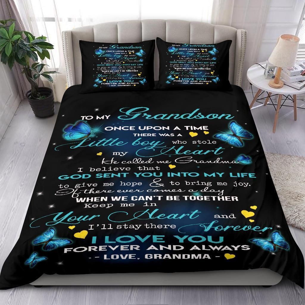 Family Butterfly Gift For Grandson I Love You Bedding Set