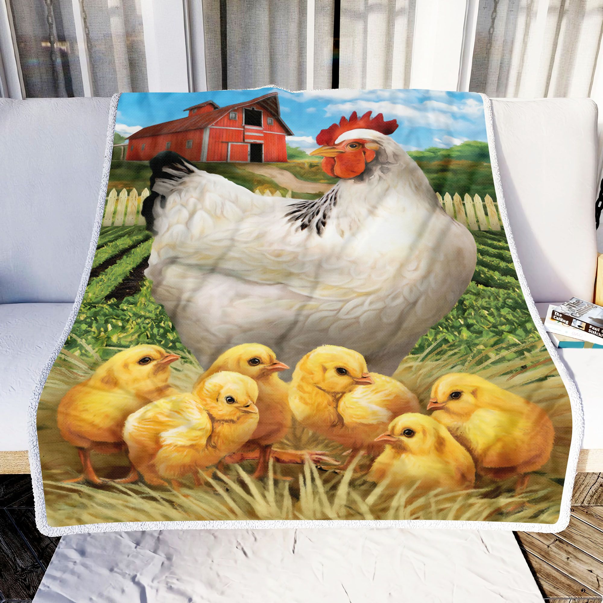 Family Chicken Fleece Blanket