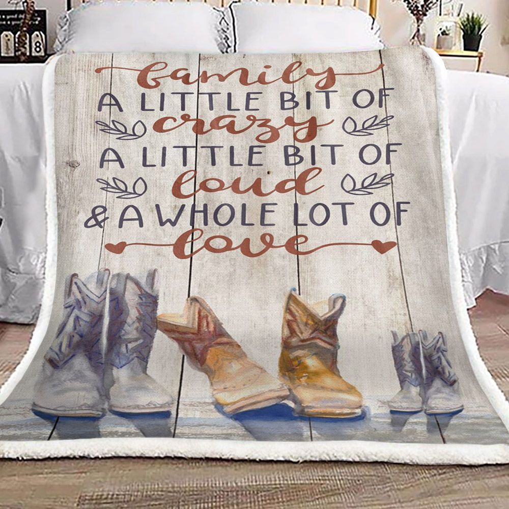 Family Cowboy Sherpa Fleece Blanket