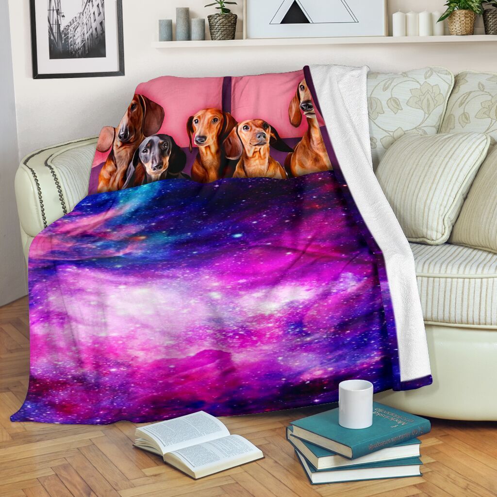 Family Dachshund Sherpa Fleece Blanket