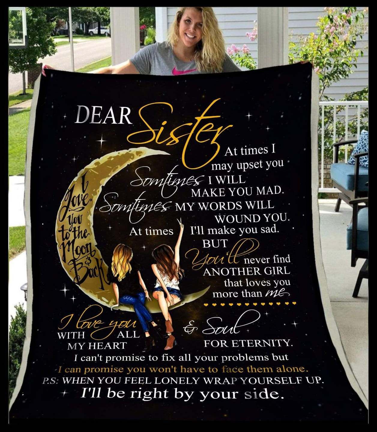 Family Dear Sister Sherpa Fleece Blanket