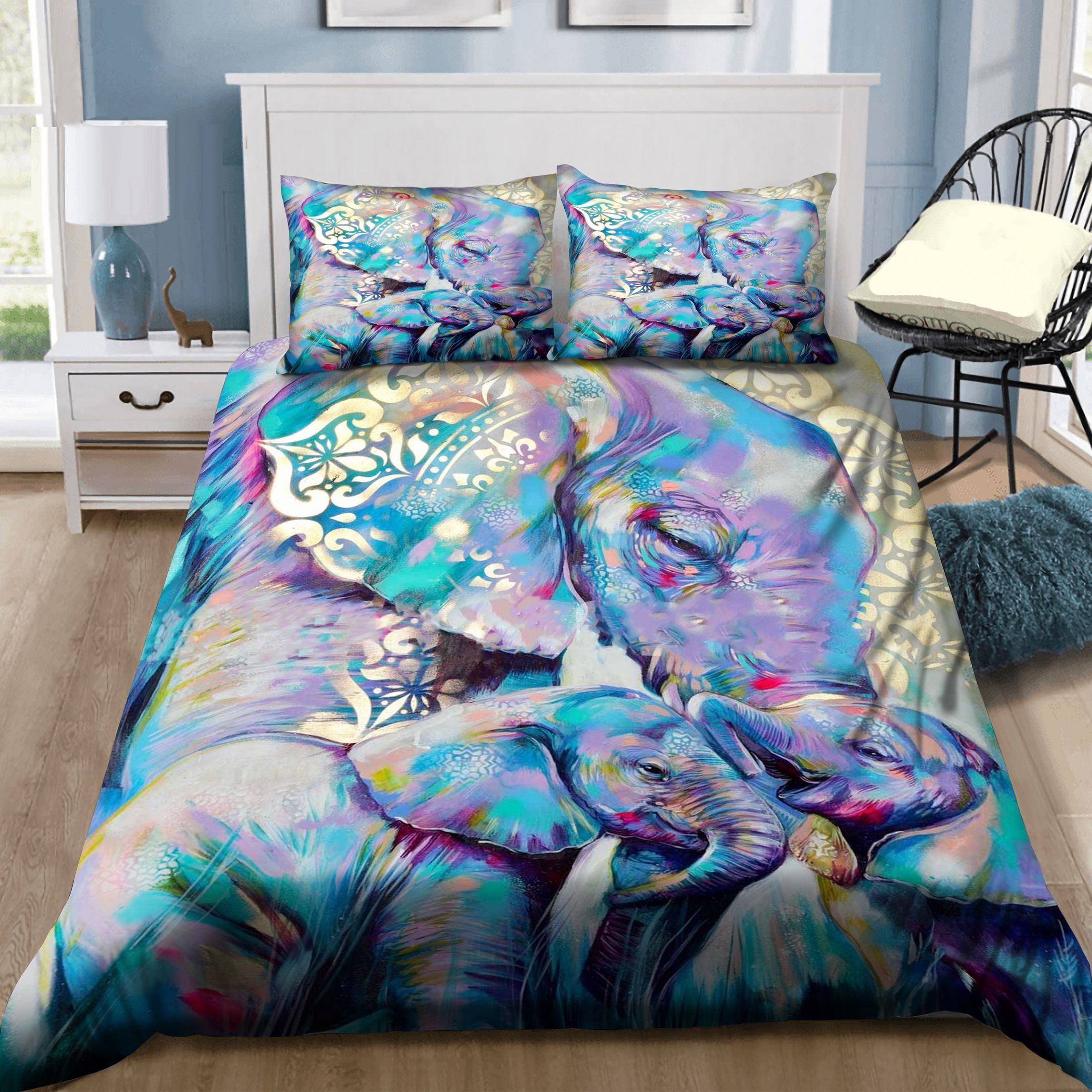 Family Elephants Lovely Bedding Set