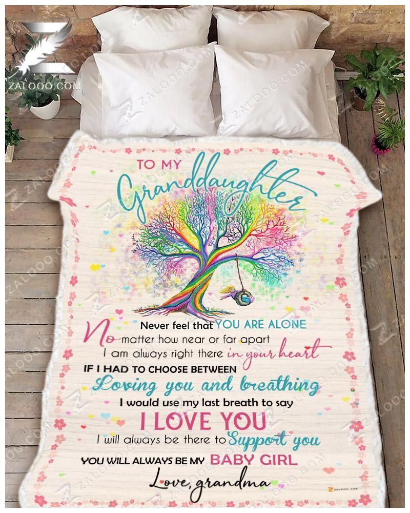 Family Granddaughter Never Feel That You Are Alone Sherpa Fleece Blanket