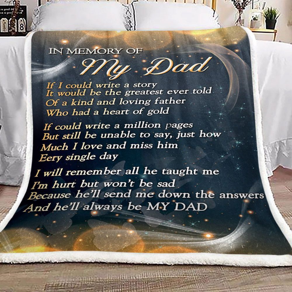 Family In Memory Of My Dad Sherpa Fleece Blanket