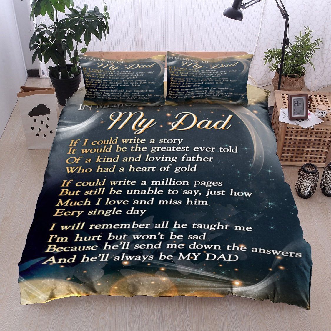 Family In Memory Of My Dad Bedding Set