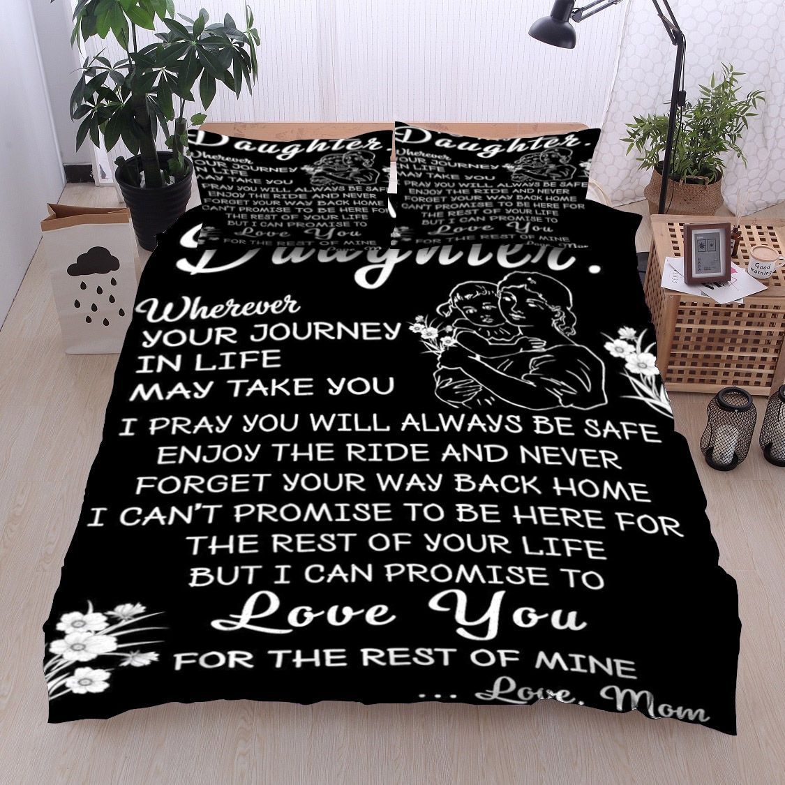 Family Mom To Daughter Bedding Set