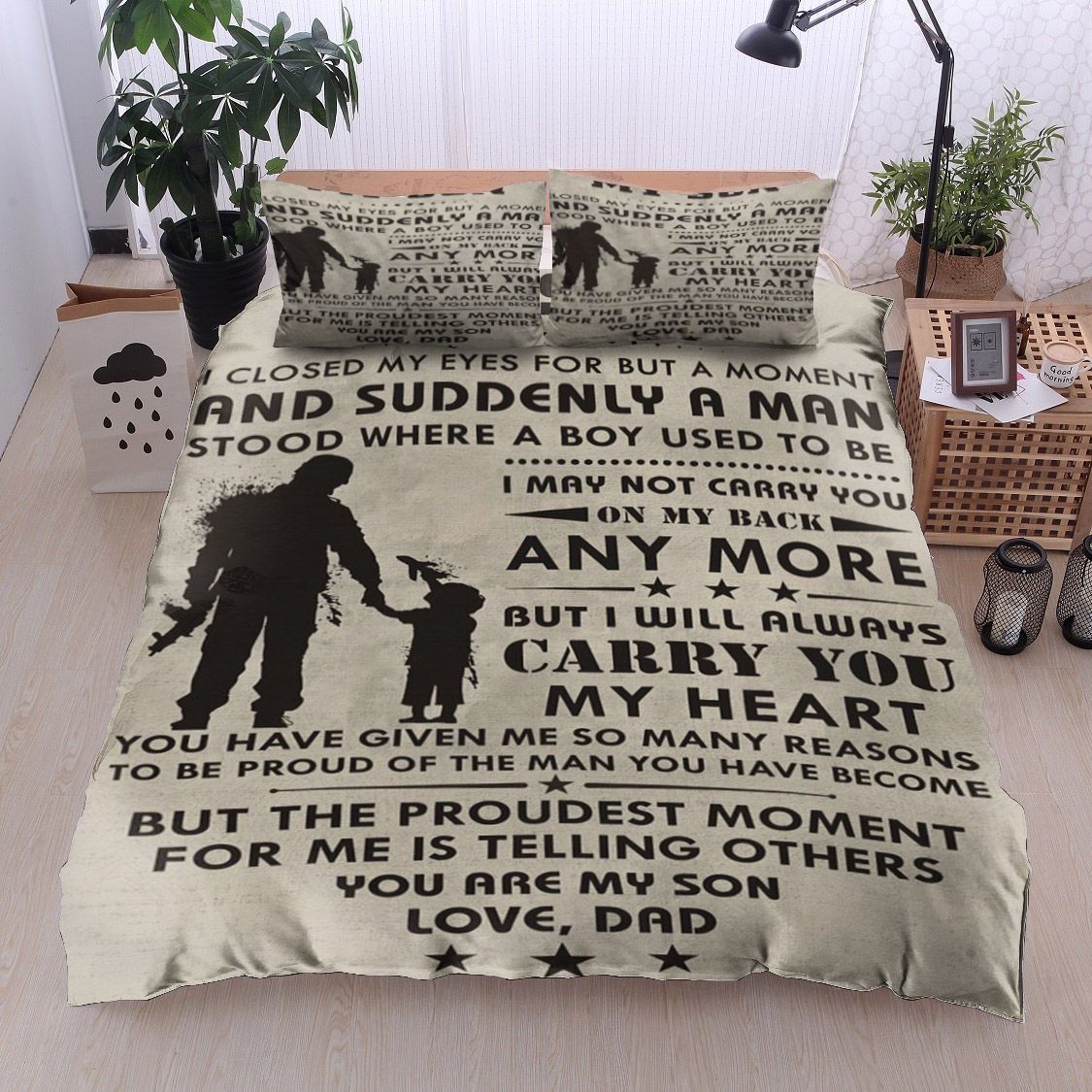 Family My Son Love Dad Bedding Set