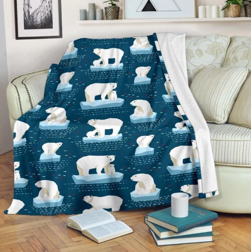 Family Polar Bear Sherpa Fleece Blanket