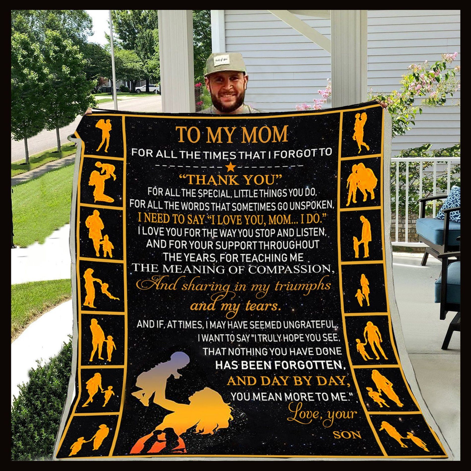 Family Son To Mom Sherpa Fleece Blanket