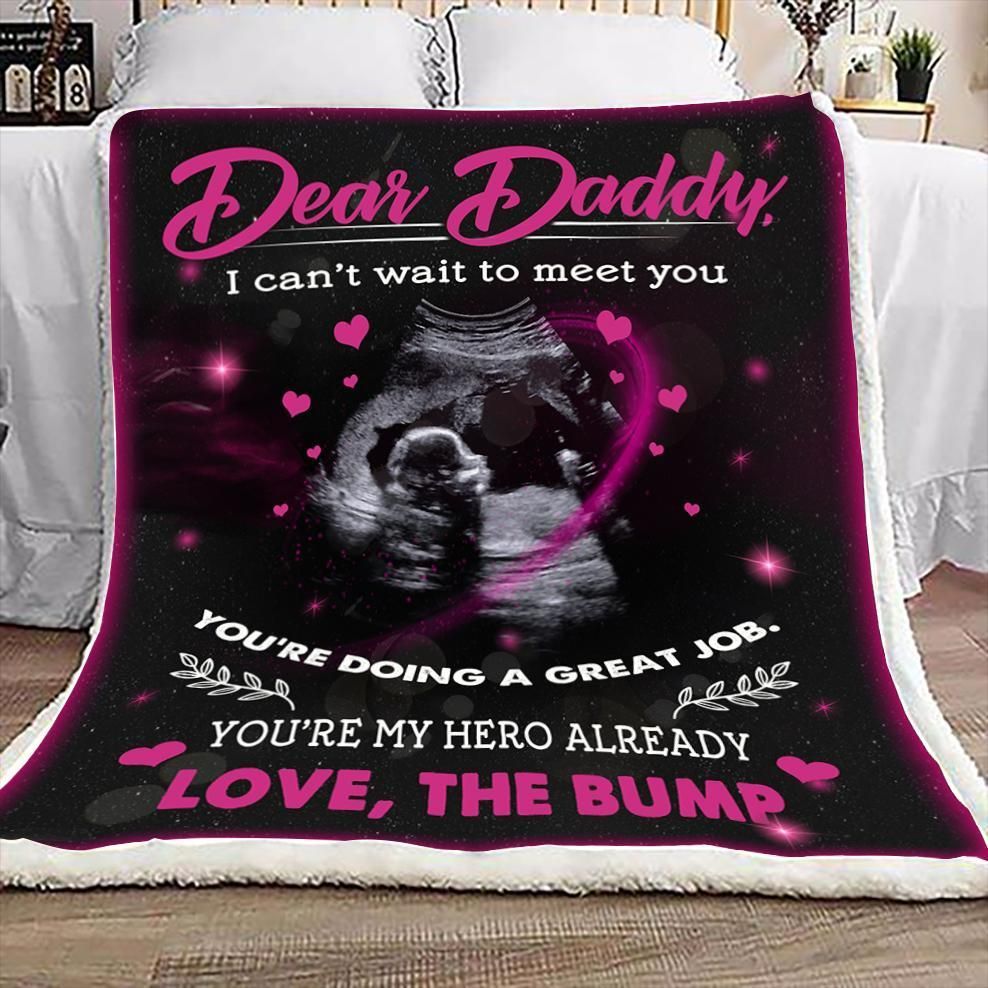 Family The Bump To Daddy Sherpa Fleece Blanket