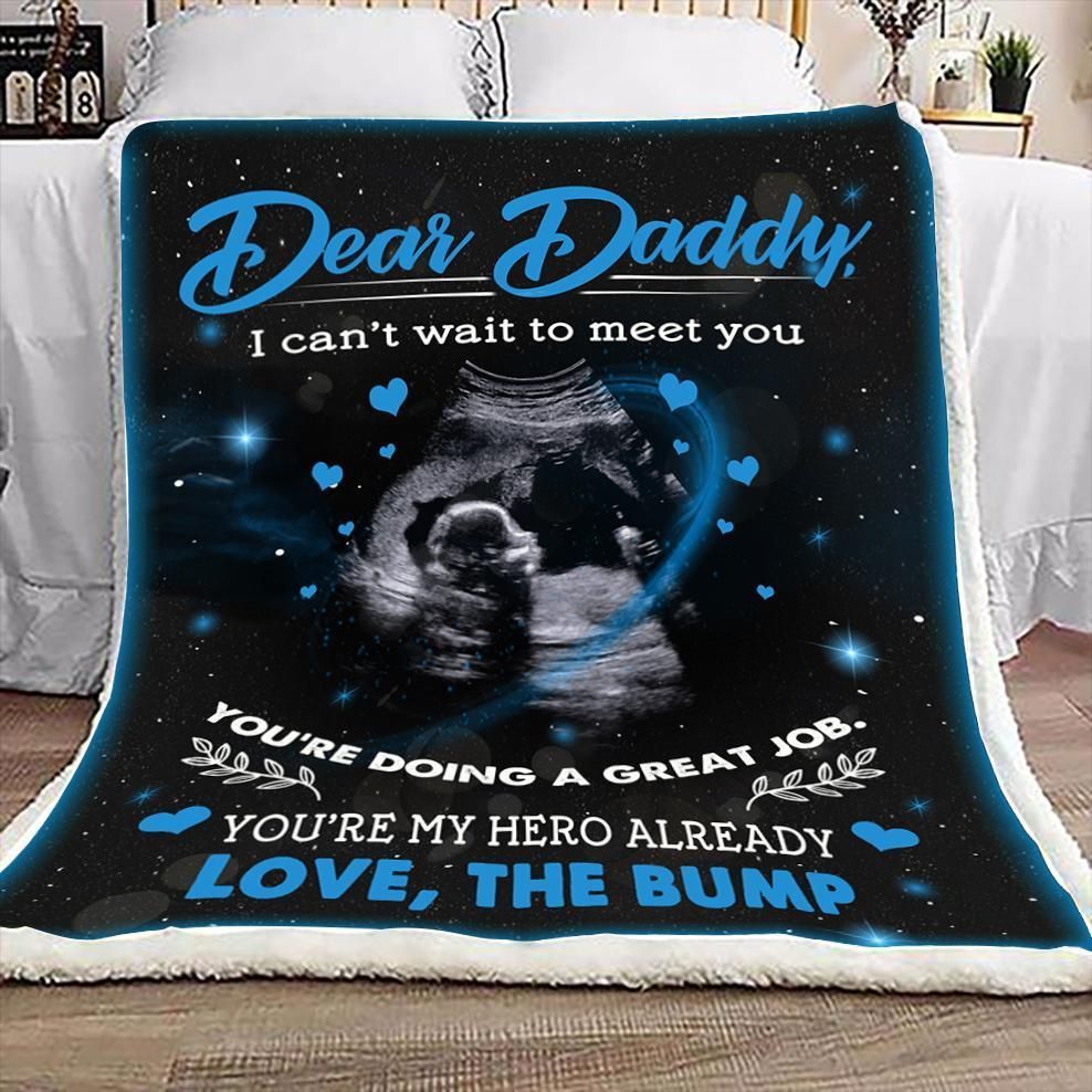 Family The Bump To Daddy Sherpa Fleece Blanket