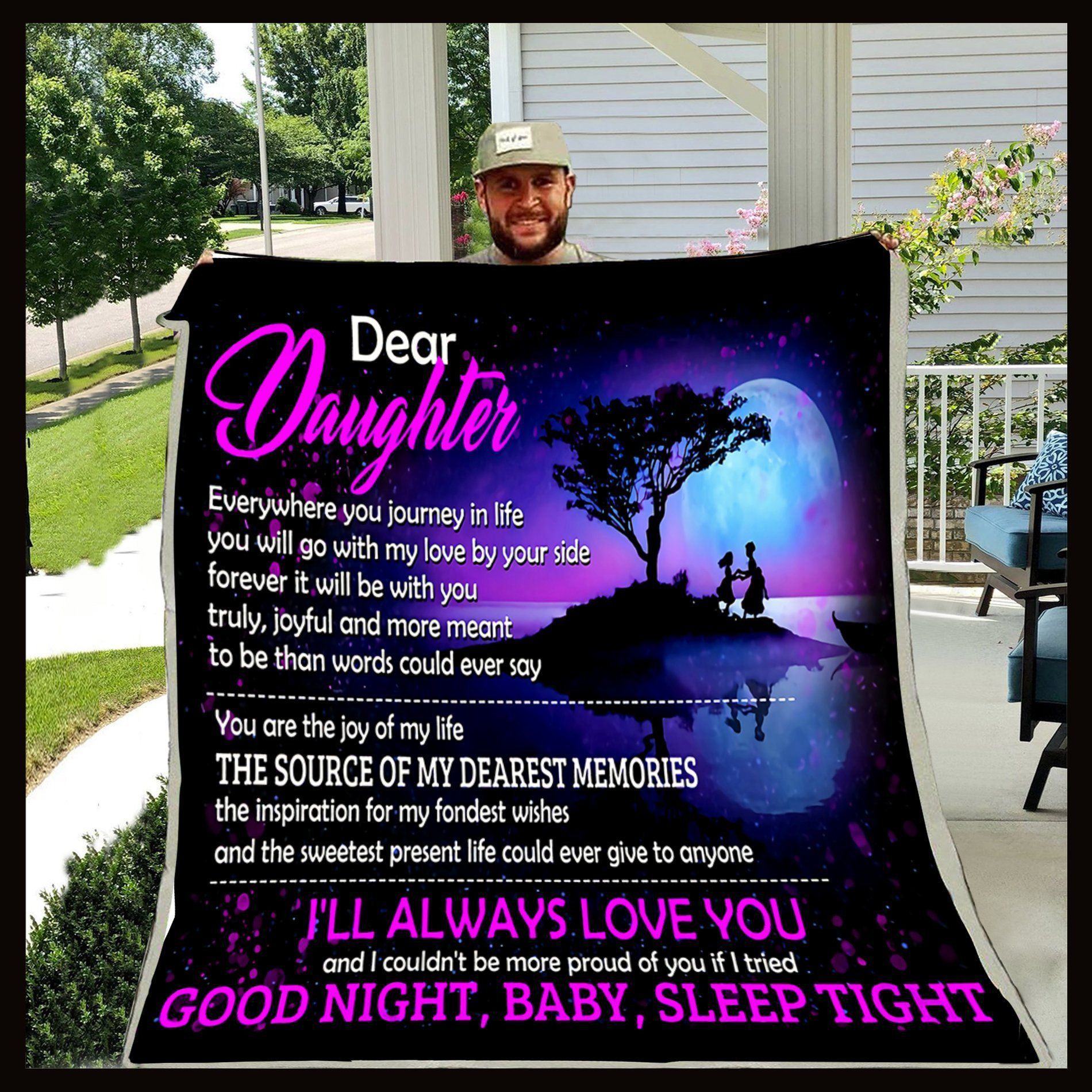 Family To Daughter Sherpa Fleece Blanket