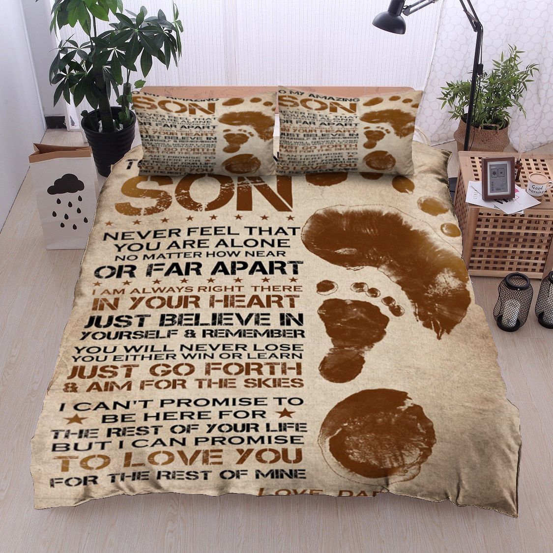 Family To My Amazing Son From Dad Bedding Set
