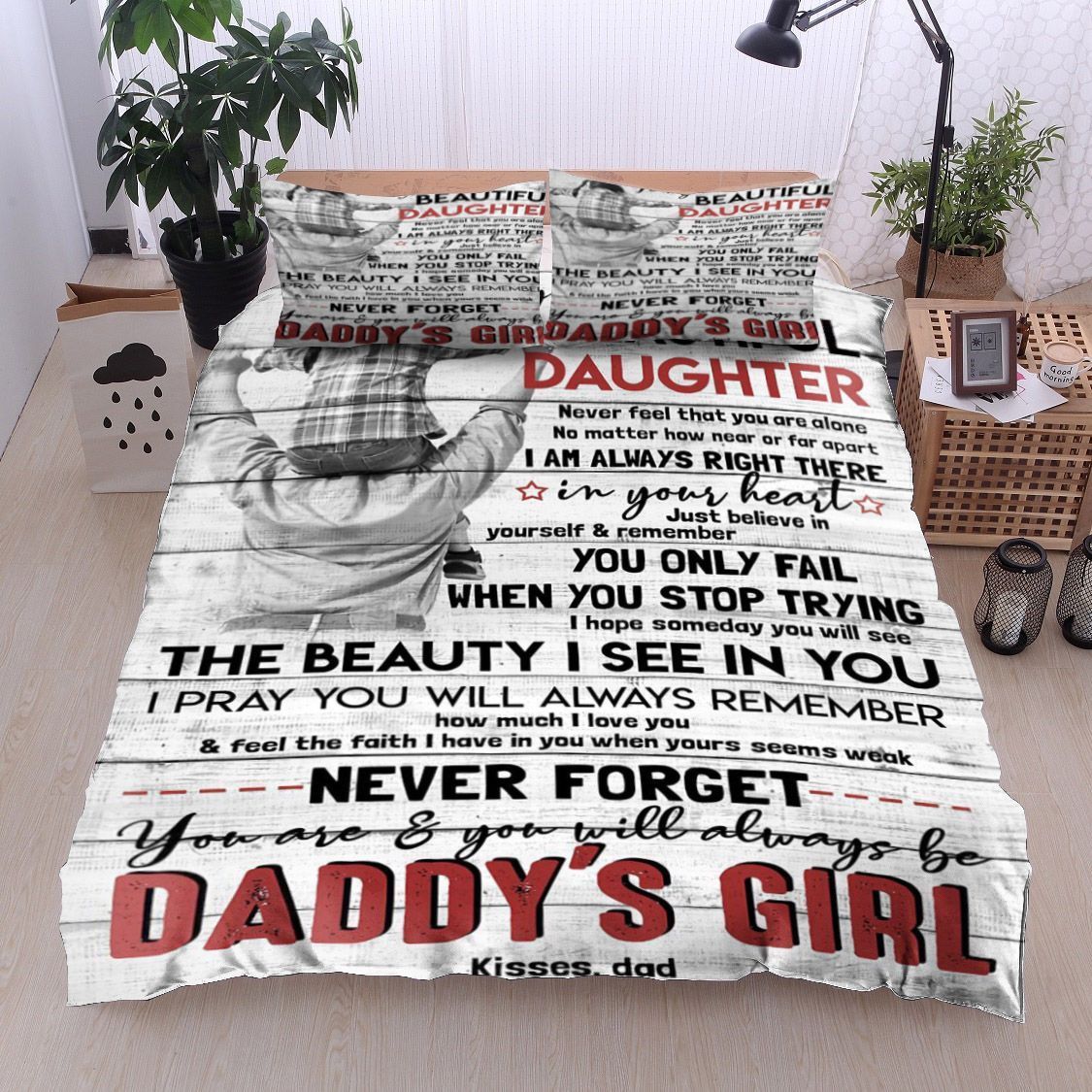Family To My Beautiful Daughter Dad Bedding Set