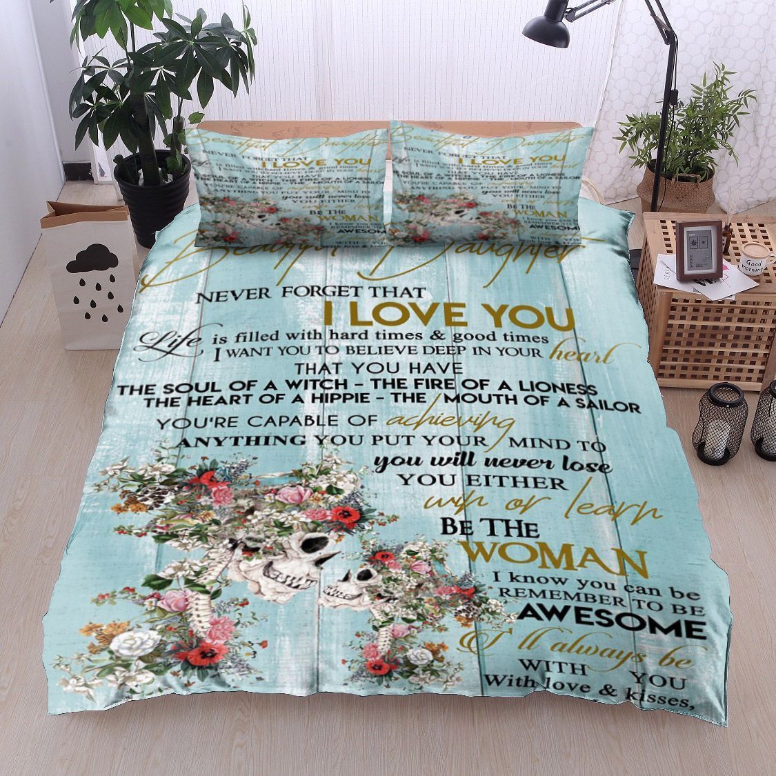 Family To My Beautiful Daughter Kisses Mom Bedding Set