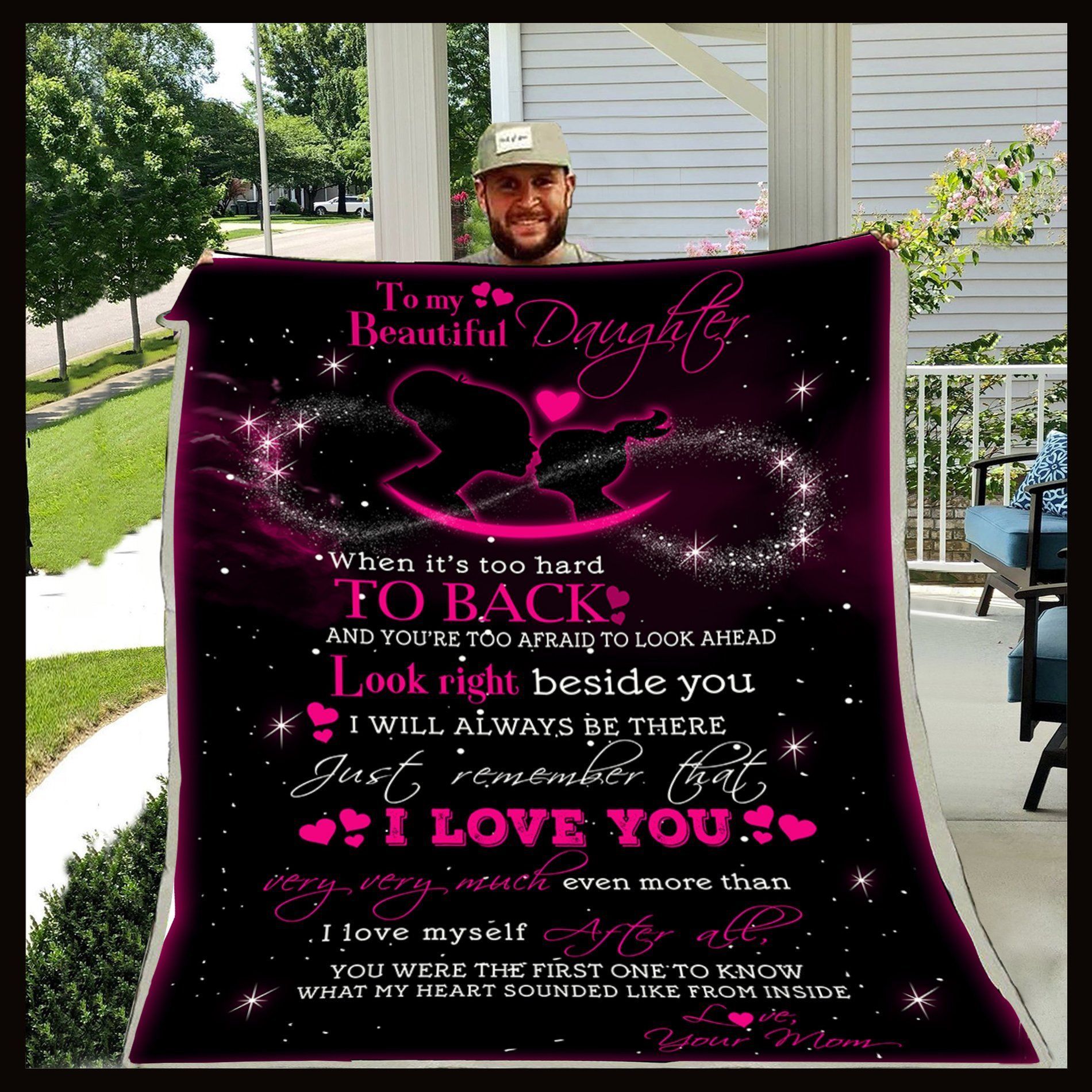 Family To My Beautiful Daughter When Its Too Hard Sherpa Fleece Blanket