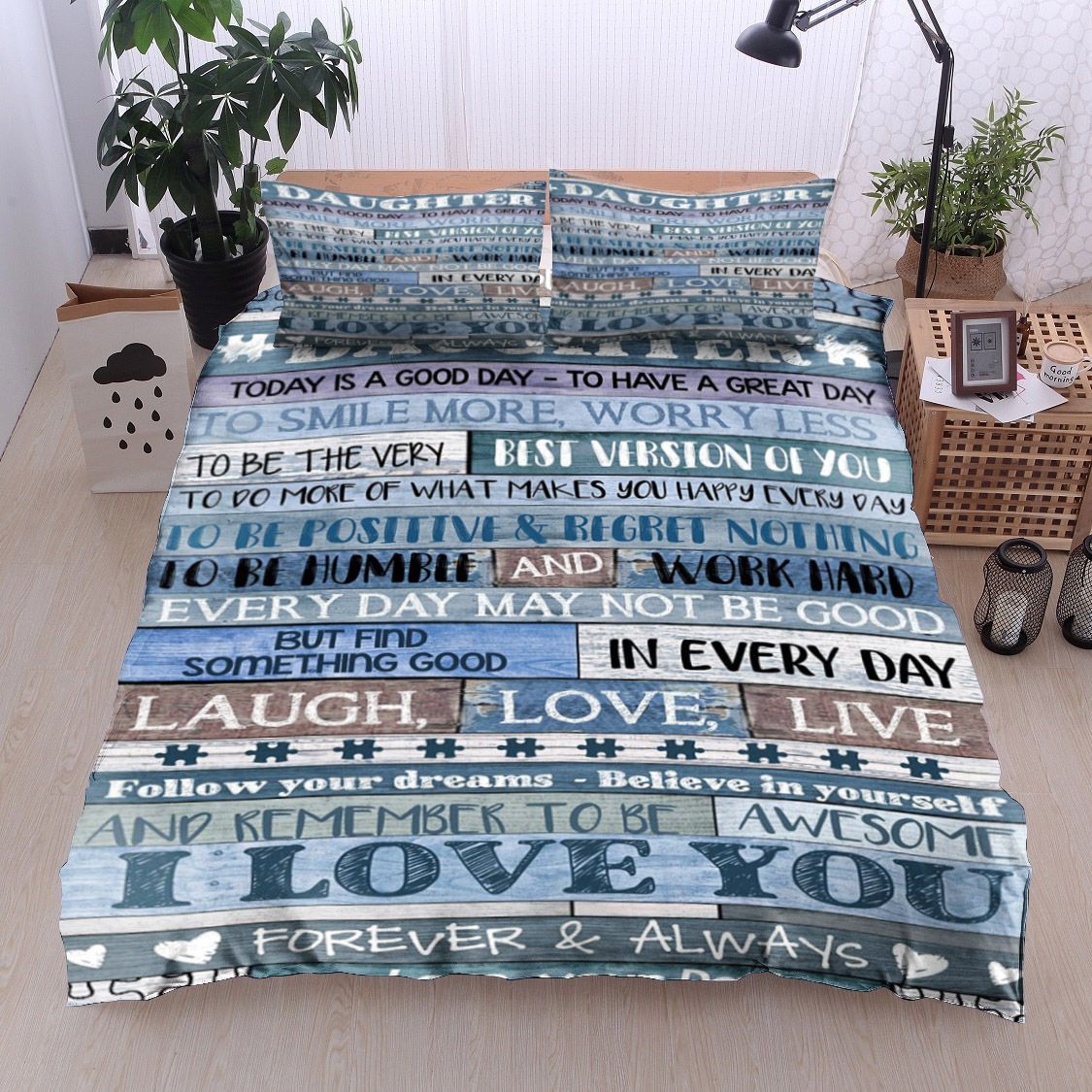 Family To My Beautiful Daughter Your Dad Bedding Set