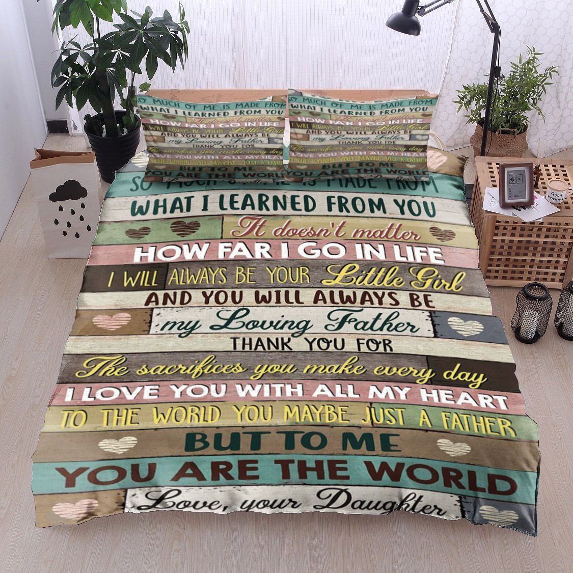 Family To My Dad From Daughter Bedding Set