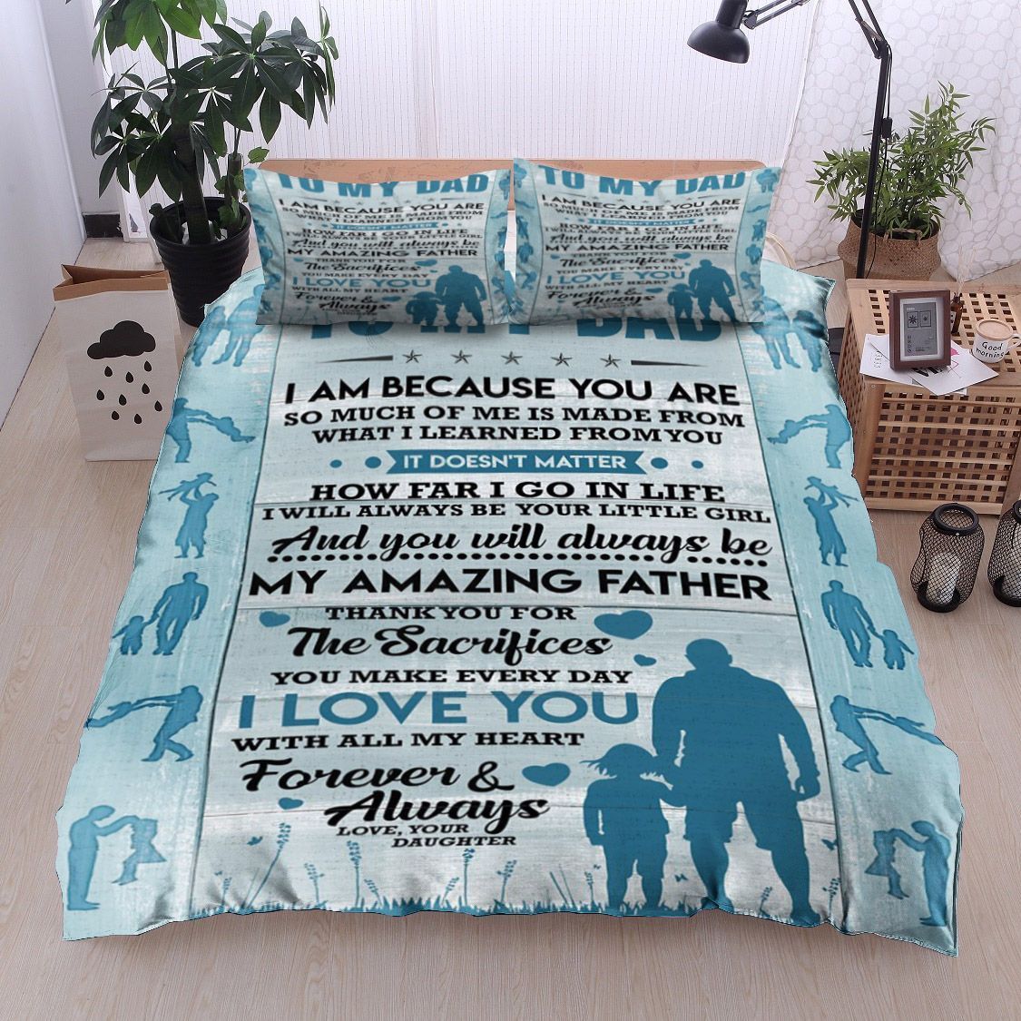 Family To My Dad Love Your Daughter Bedding Set