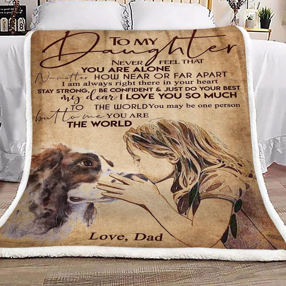 Family To My Daughter Sherpa Fleece Blanket
