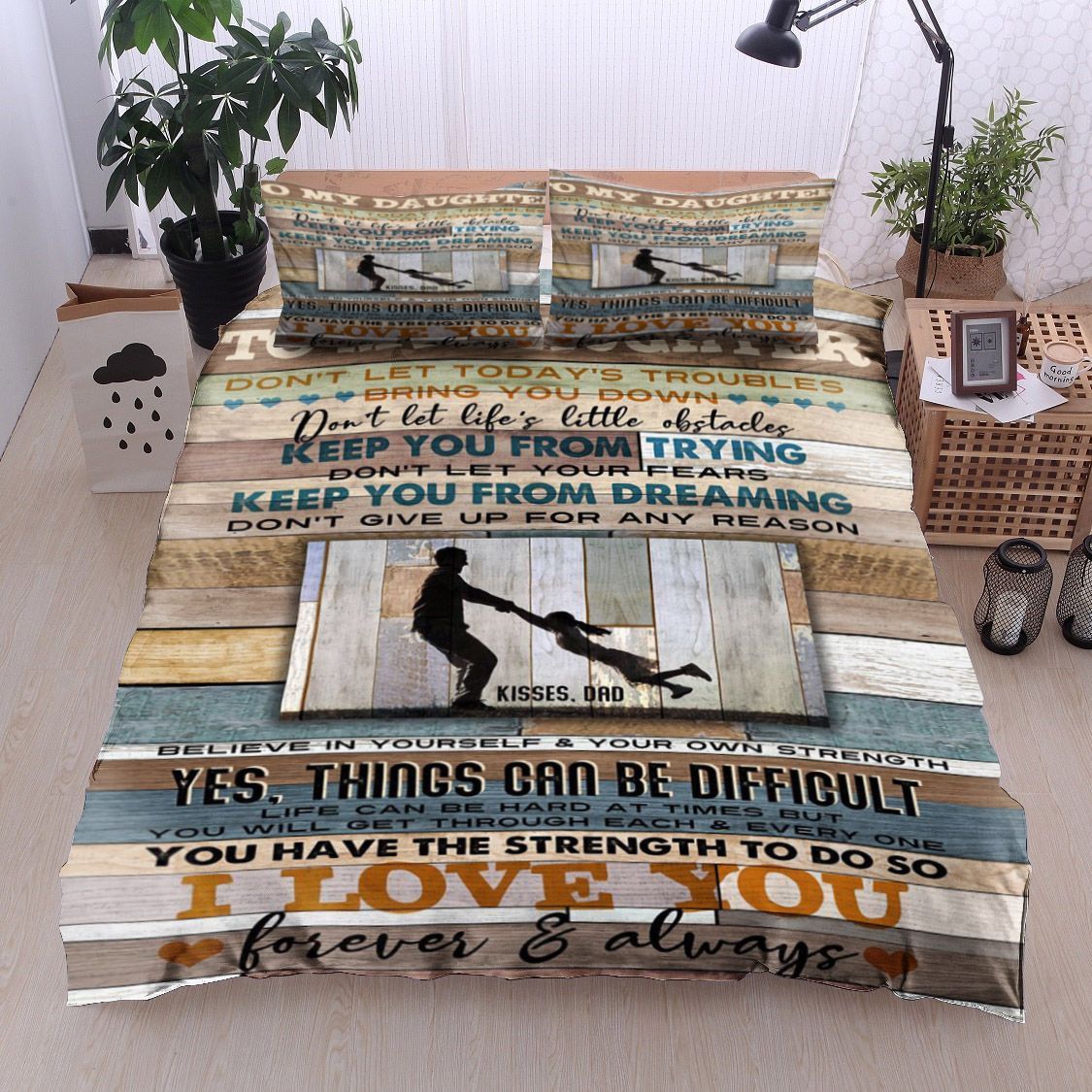 Family To My Daughter Bedding Set