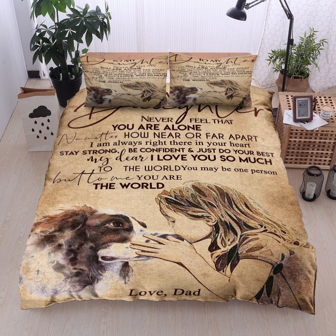 Family To My Daughter Bedding Set