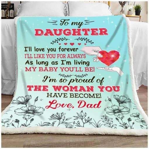 Family To My Daughter Sherpa Fleece Blanket