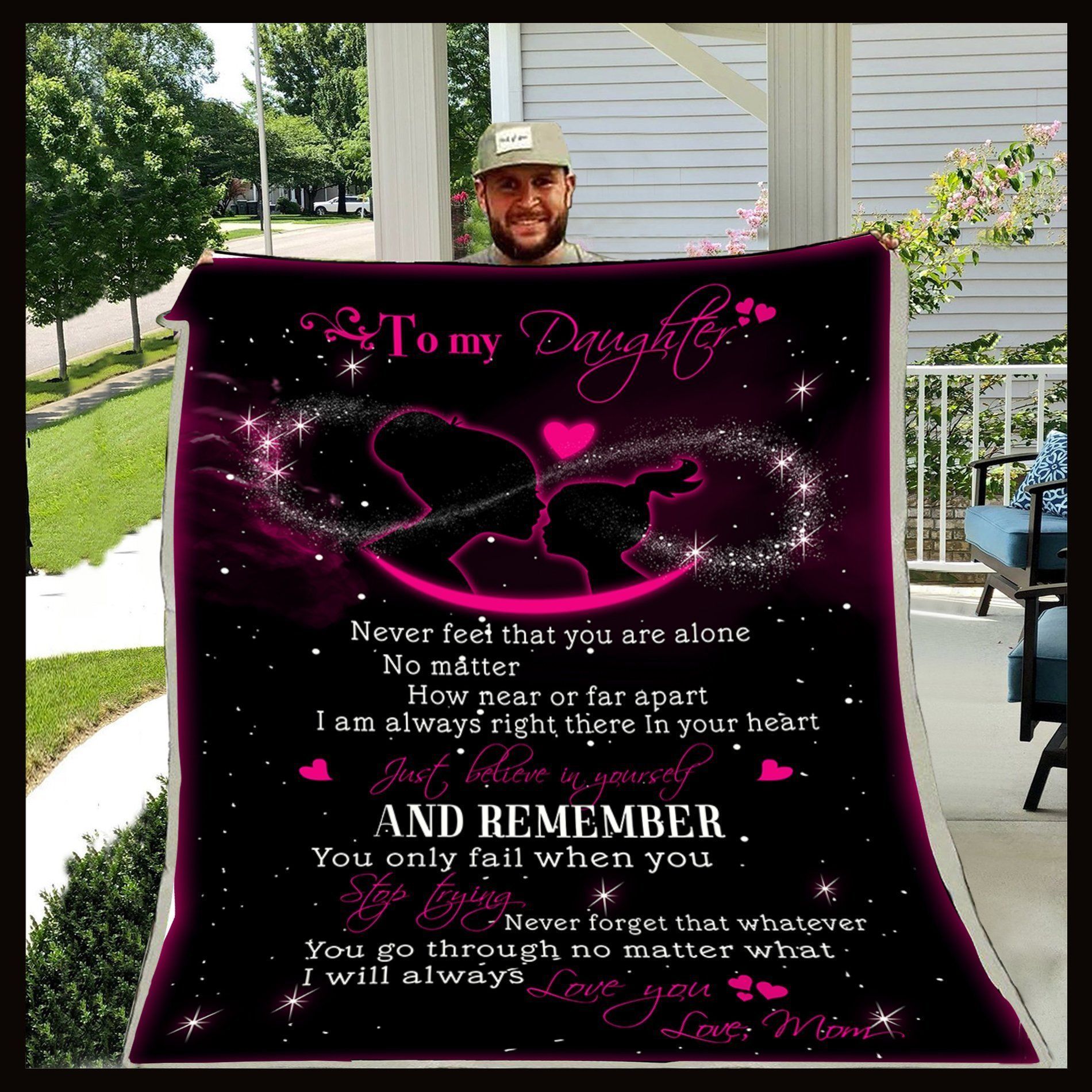 Family To My Daughter Sherpa Fleece Blanket