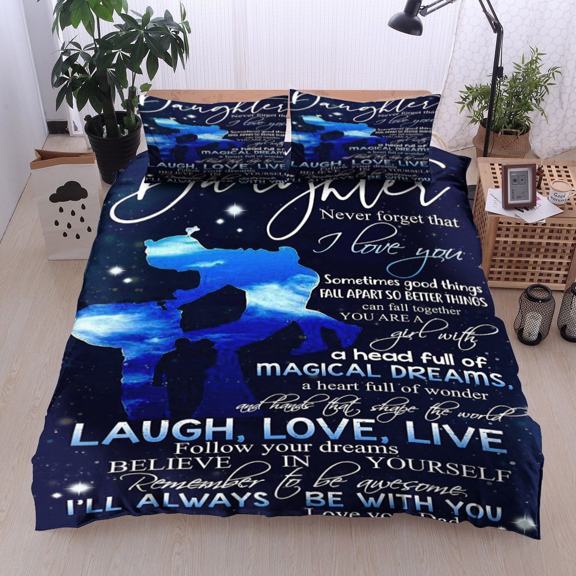 Family To My Daughter Dad Bedding Set
