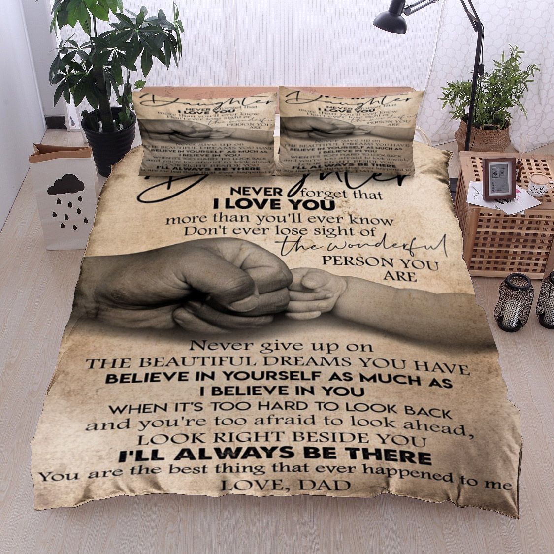 Family To My Daughter Form Dad Bedding Set