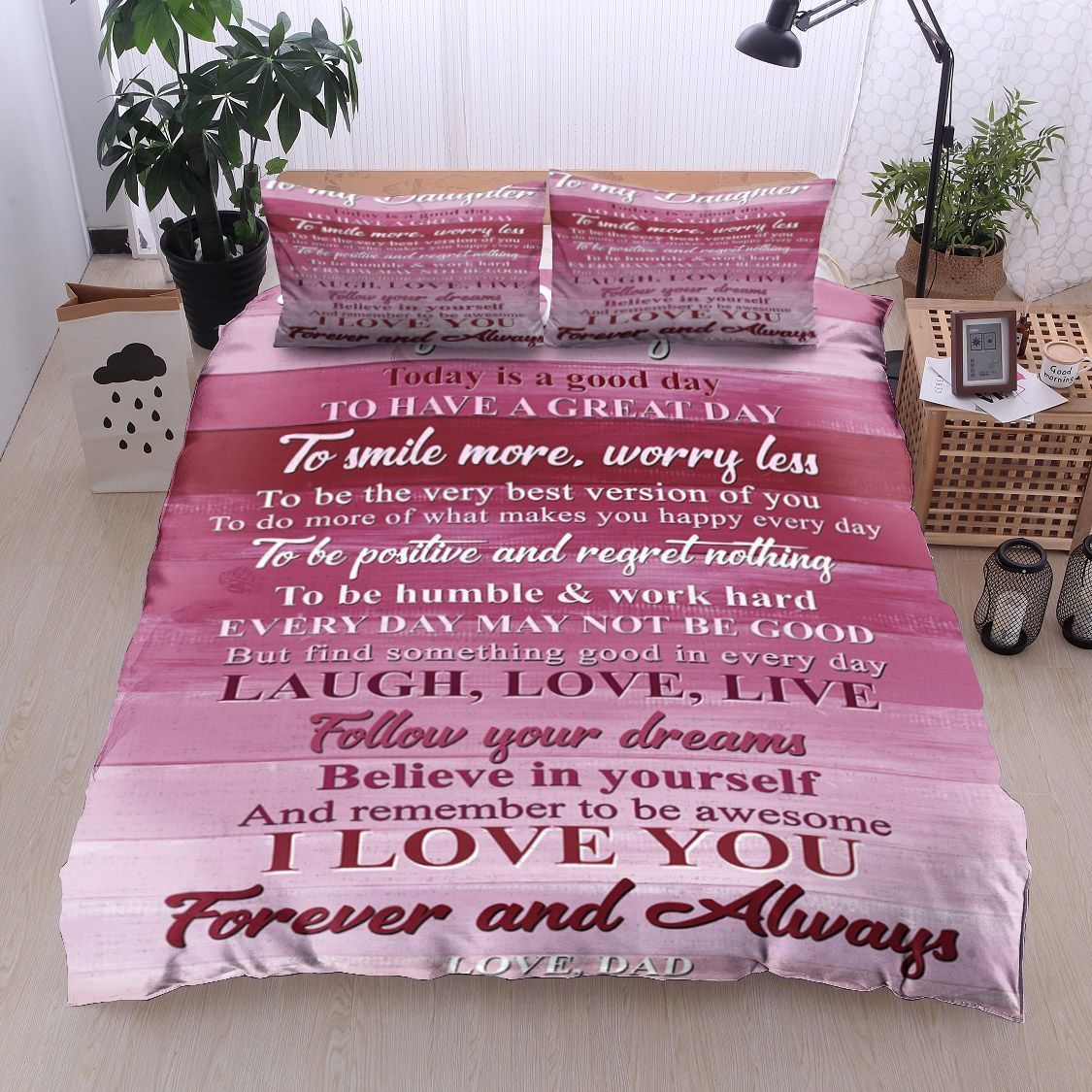 Family To My Daughter From Dad Bedding Set