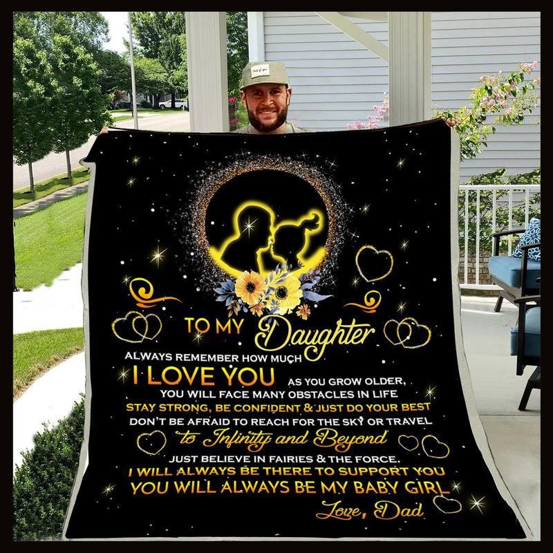 Family To My Daughter I Love You Sherpa Fleece Blanket