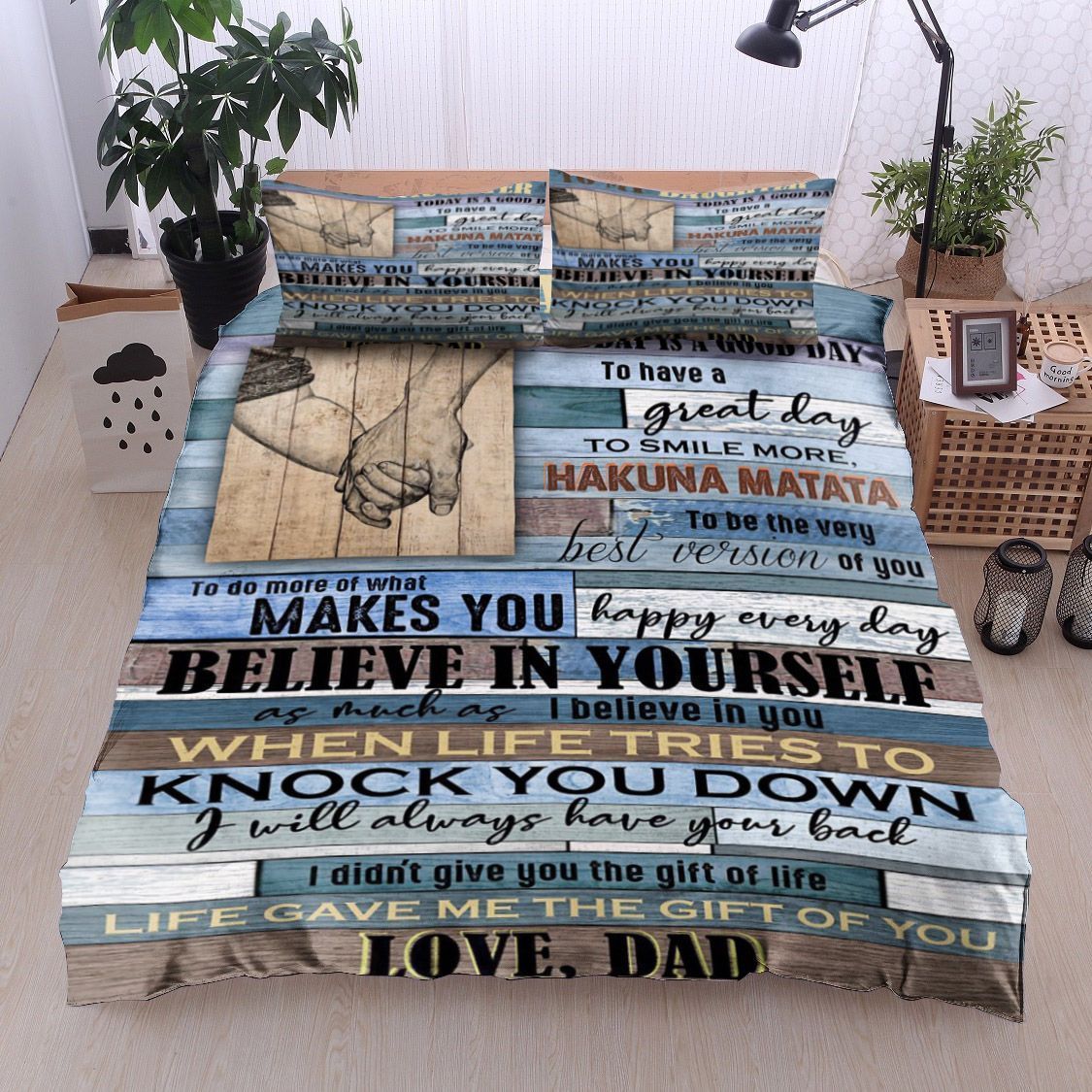 Family To My Daughter Love Dad Bedding Set
