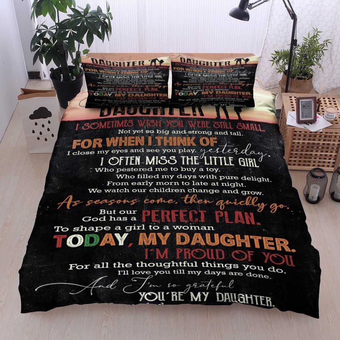 Family To My Daughter Love Dad Bedding Set