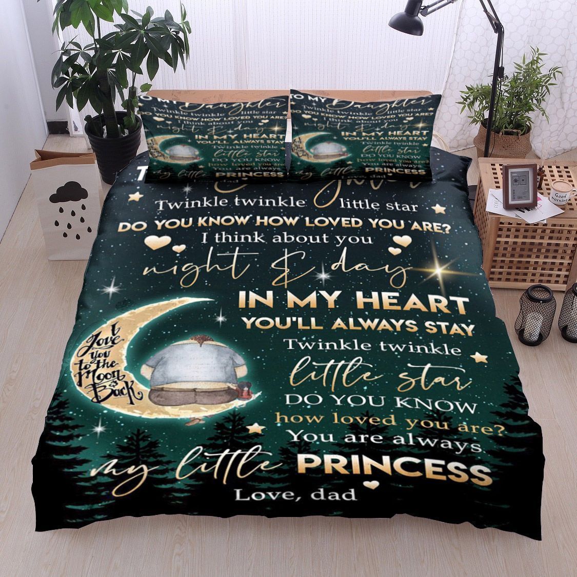 Family To My Daughter Love Dad Bedding Set