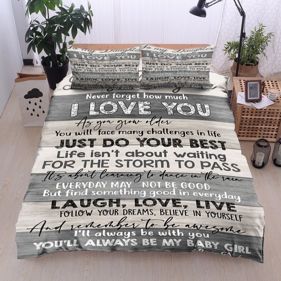 Family To My Daughter Love Dad Bedding Set